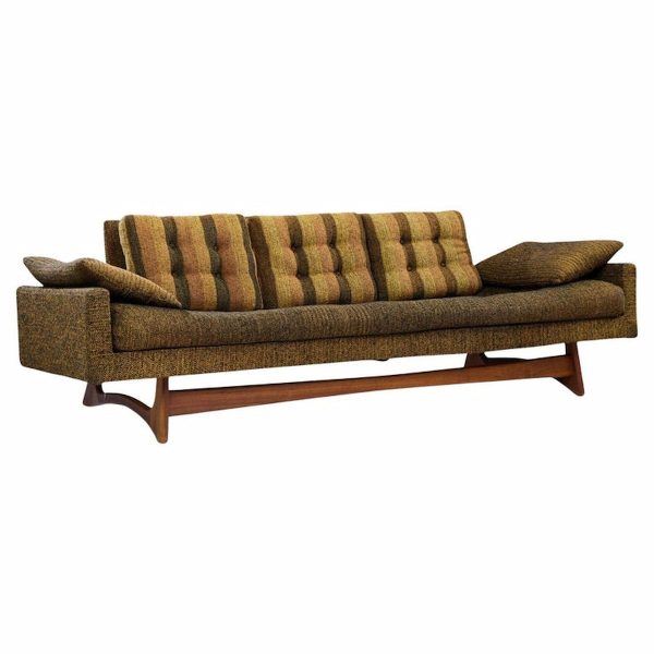 Adrian Pearsall for Craft Associates 2408-s Mid Century Walnut Gondola Sofa
