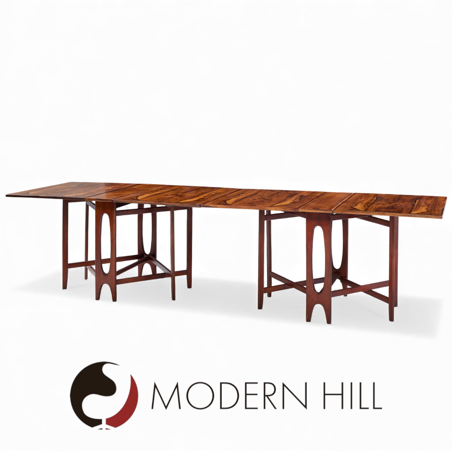 Bendt Winge Mid Century Norwegian Rosewood Drop-leaf Rosewood Dining Table - Pair