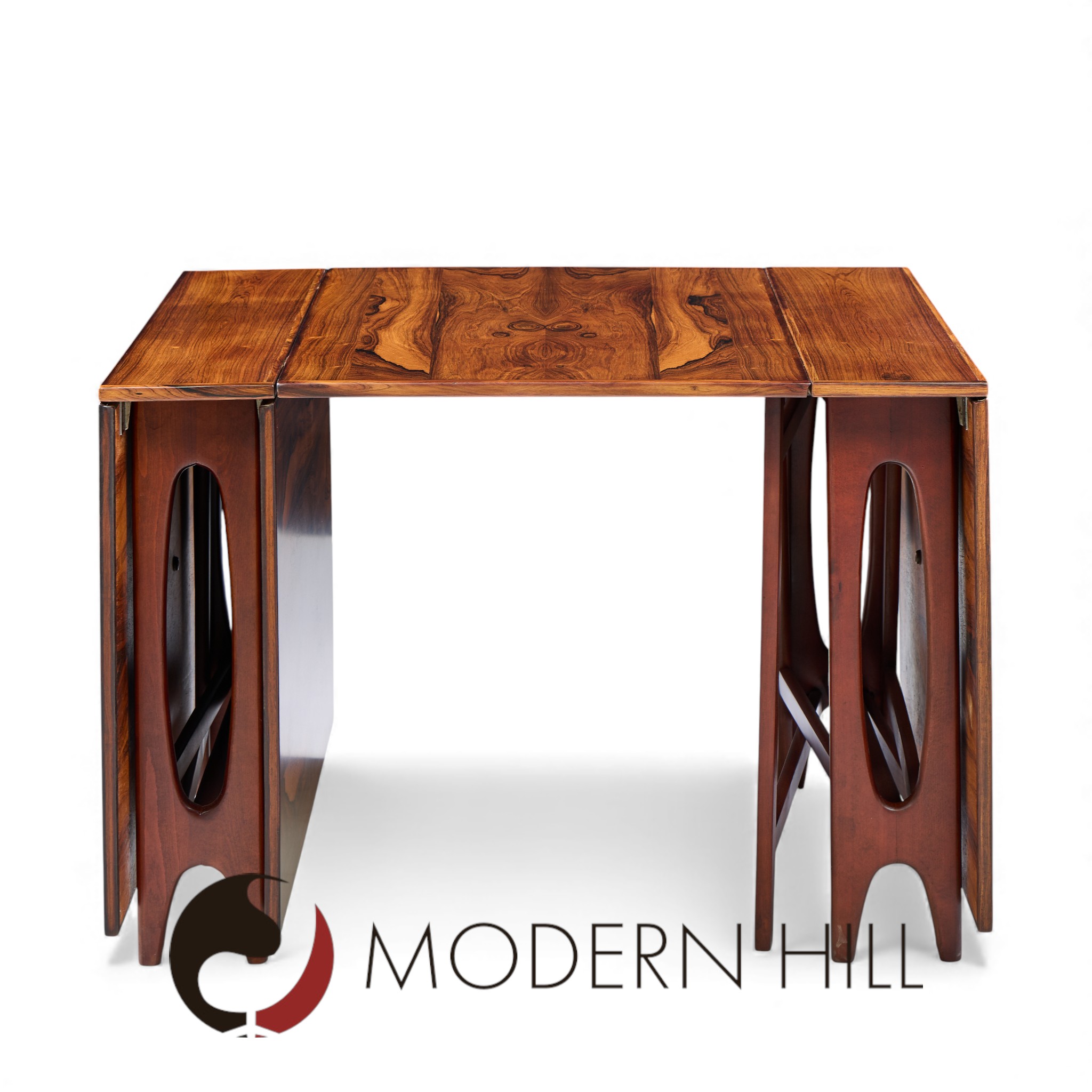 Bendt Winge Mid Century Norwegian Rosewood Drop-leaf Rosewood Dining Table - Pair