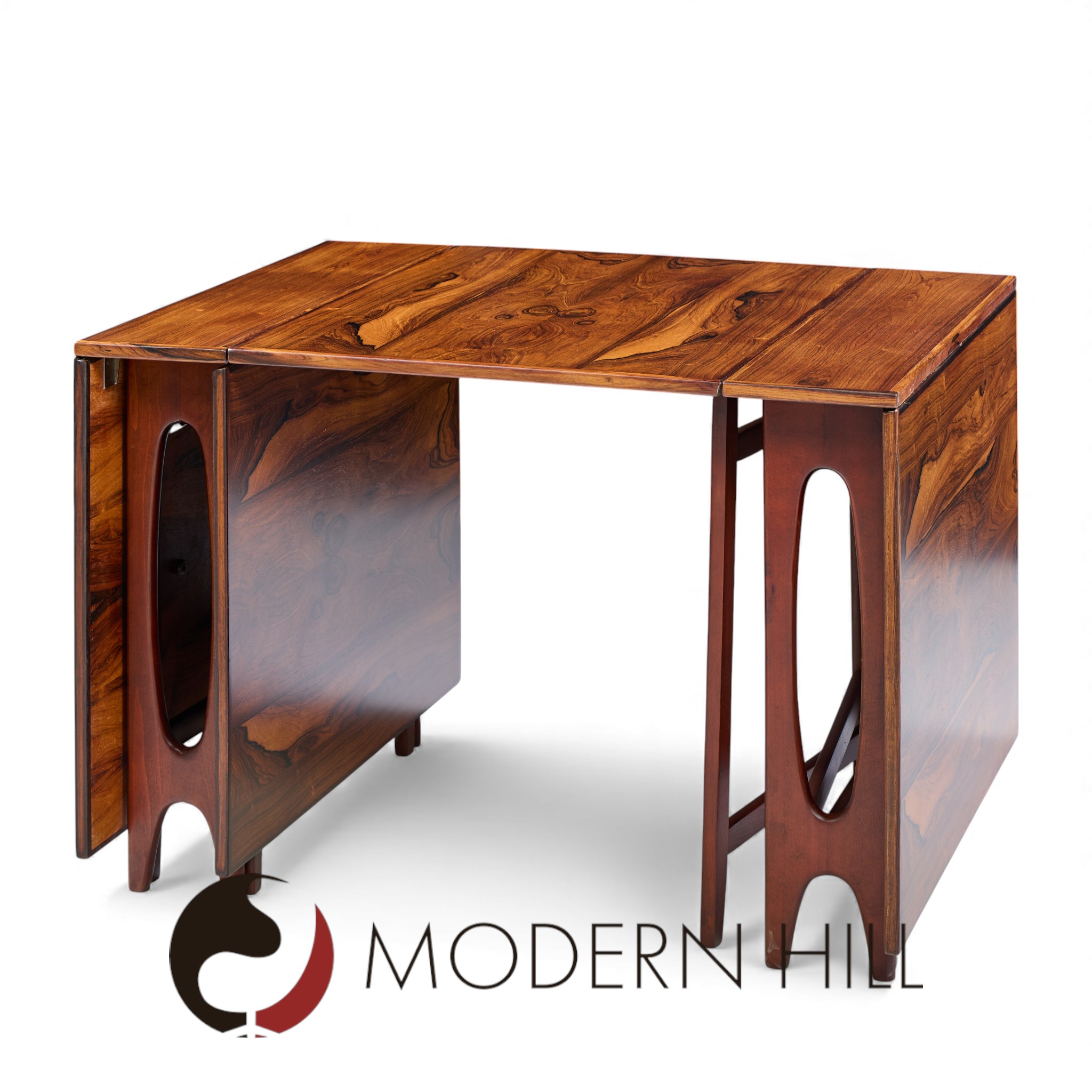 Bendt Winge Mid Century Norwegian Rosewood Drop-leaf Rosewood Dining Table - Pair