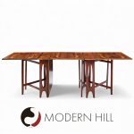 Bendt Winge Mid Century Norwegian Rosewood Drop-leaf Rosewood Dining Table - Pair