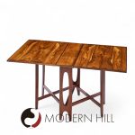 Bendt Winge Mid Century Norwegian Rosewood Drop-leaf Rosewood Dining Table - Pair