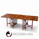 Bendt Winge Mid Century Norwegian Rosewood Drop-leaf Rosewood Dining Table - Pair