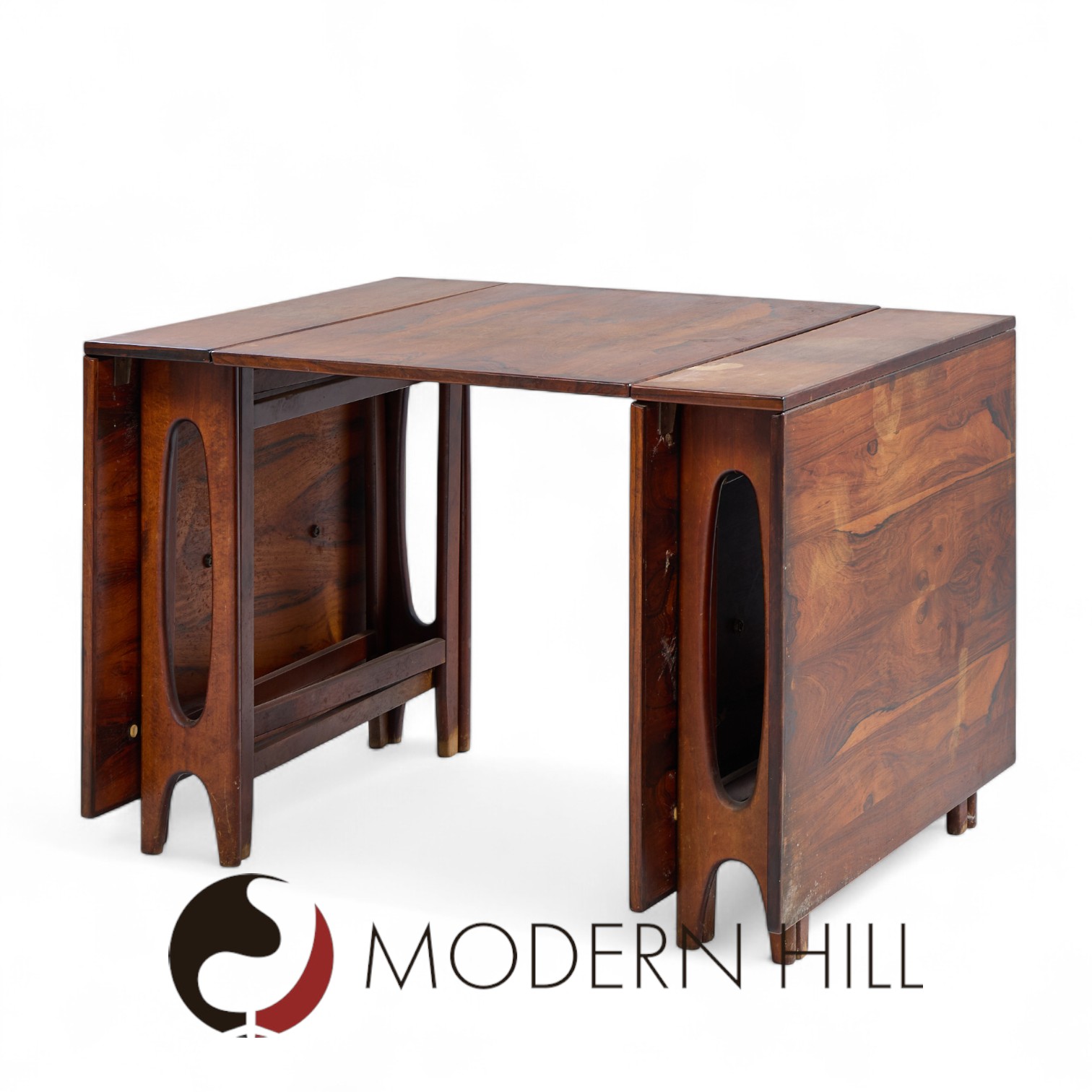 Bendt Winge Mid Century Norwegian Rosewood Drop-leaf Rosewood Dining Table - Pair