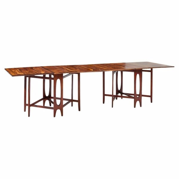 Bendt Winge Mid Century Norwegian Rosewood Drop-leaf Rosewood Dining Table - Pair