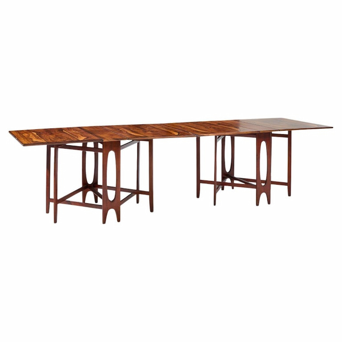 Bendt Winge Mid Century Norwegian Rosewood Drop-leaf Rosewood Dining Table - Pair
