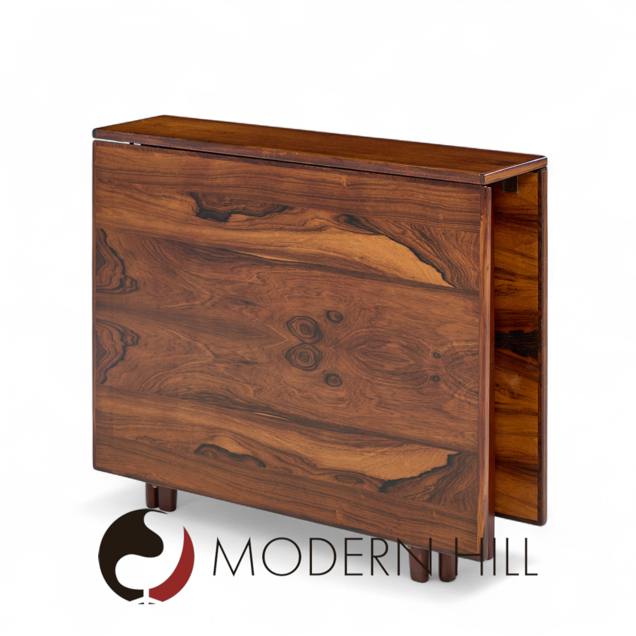 Bendt Winge Mid Century Norwegian Rosewood Drop-leaf Rosewood Dining Table