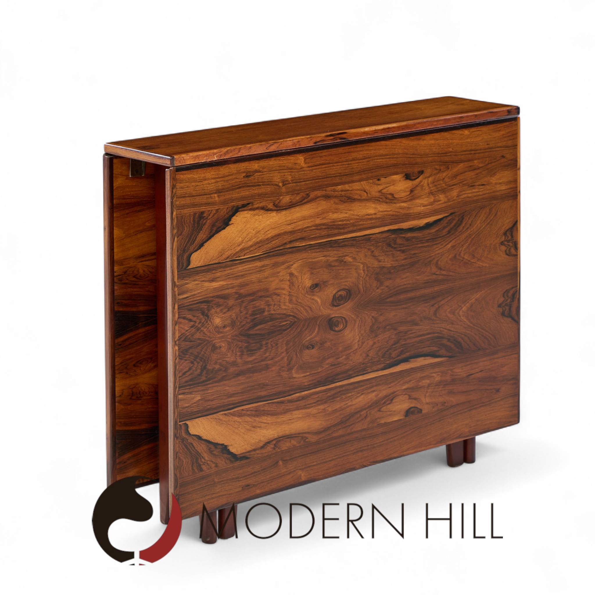 Bendt Winge Mid Century Norwegian Rosewood Drop-leaf Rosewood Dining Table