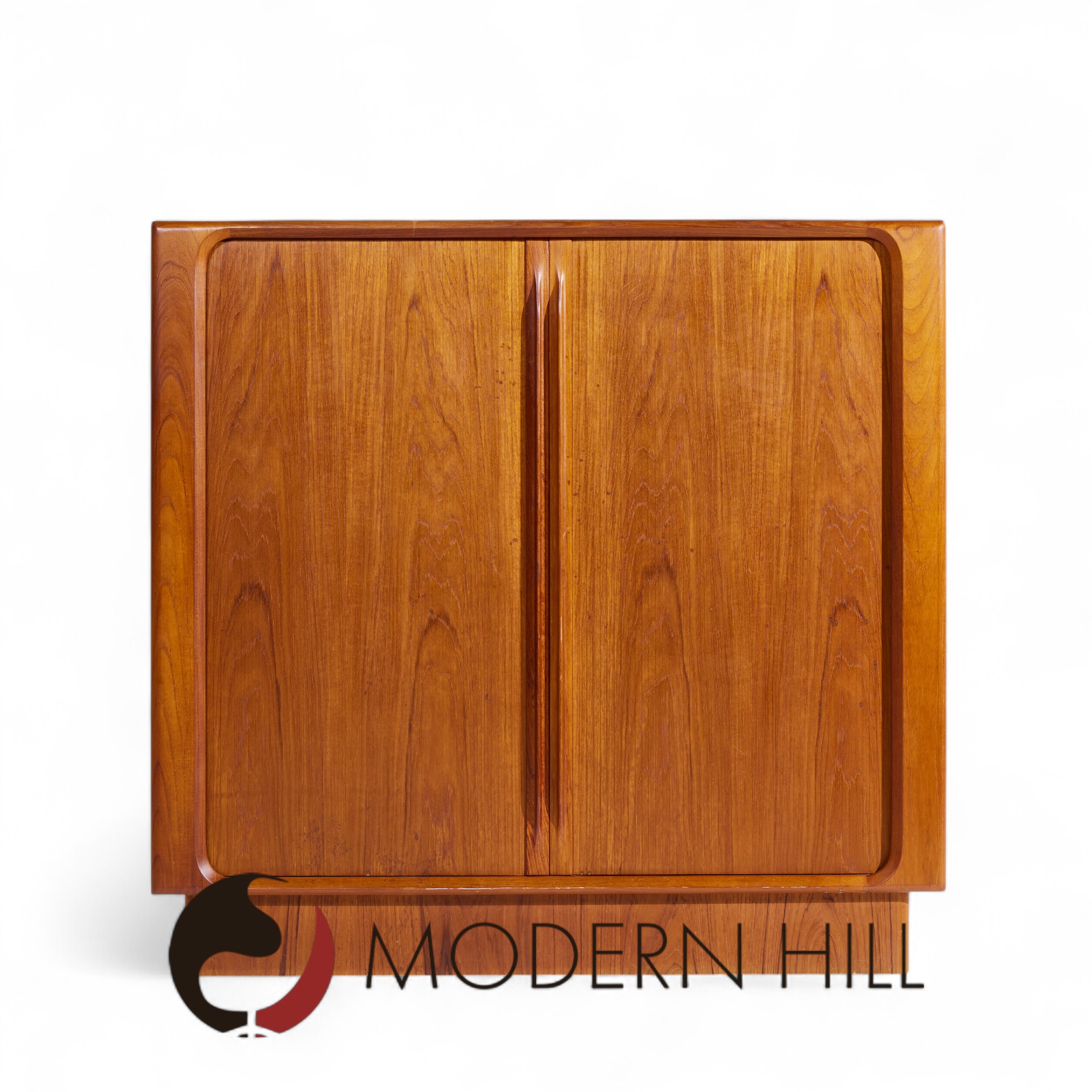 Bernhard Pedersen Mid Century Danish Teak Tambour Armoire Dresser