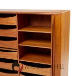 Bernhard Pedersen Mid Century Danish Teak Tambour Armoire Dresser | Mid Century Modern Furniture - Mid Century Furniture Chicago Bernhard Pedersen Mid Century Danish Teak Tambour Armoire Dresser