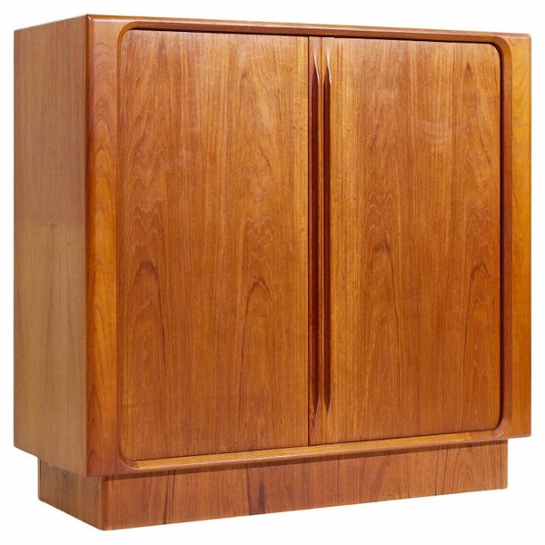 bernhard pedersen mid century danish teak tambour armoire dresser