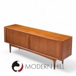 Bernhard Pedersen Mid Century Danish  Teak Tambour Credenza and Hutch | Mid Century Modern Furniture - Mid Century Furniture Chicago Bernhard Pedersen Mid Century Danish  Teak Tambour Credenza and Hutch