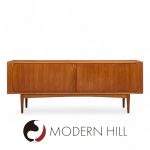 Bernhard Pedersen Mid Century Danish  Teak Tambour Credenza and Hutch | Mid Century Modern Furniture - Mid Century Furniture Chicago Bernhard Pedersen Mid Century Danish  Teak Tambour Credenza and Hutch