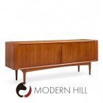 Bernhard Pedersen Mid Century Danish  Teak Tambour Credenza and Hutch | Mid Century Modern Furniture - Mid Century Furniture Chicago Bernhard Pedersen Mid Century Danish  Teak Tambour Credenza and Hutch