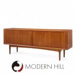 Bernhard Pedersen Mid Century Danish  Teak Tambour Credenza and Hutch | Mid Century Modern Furniture - Mid Century Furniture Chicago Bernhard Pedersen Mid Century Danish  Teak Tambour Credenza and Hutch