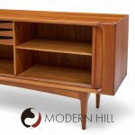 Bernhard Pedersen Mid Century Danish  Teak Tambour Credenza and Hutch | Mid Century Modern Furniture - Mid Century Furniture Chicago Bernhard Pedersen Mid Century Danish  Teak Tambour Credenza and Hutch