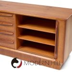 Bernhard Pedersen & Søn Mid Century Danish Modern Teak Tambour Door Sideboard Credenza