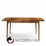 Broyhill Brasilia Mid Century Expanding Walnut Dining Table with 3 Leaves