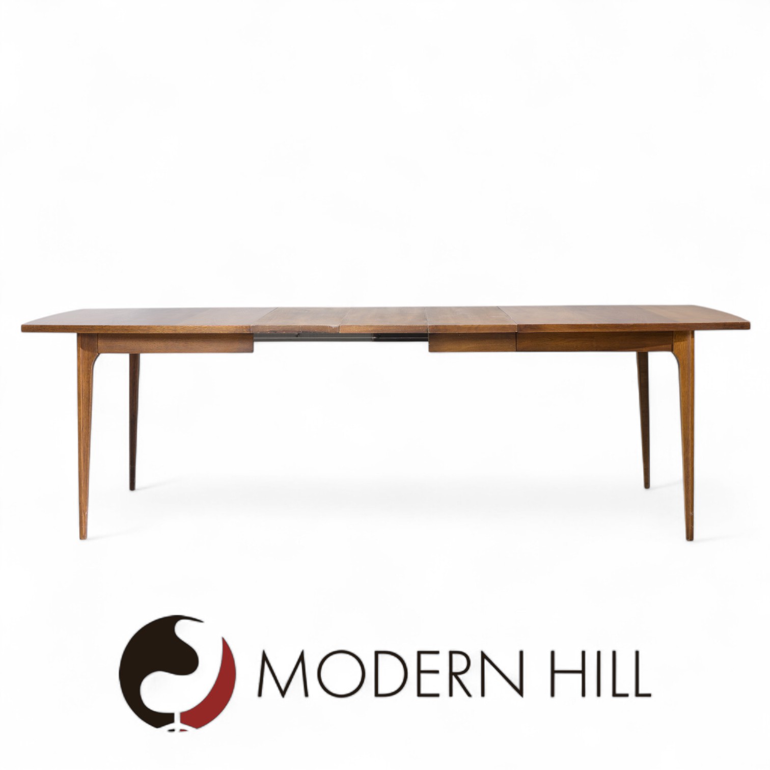 Broyhill Brasilia Mid Century Expanding Walnut Dining Table with 3 Leaves