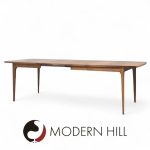 Broyhill Brasilia Mid Century Expanding Walnut Dining Table with 3 Leaves