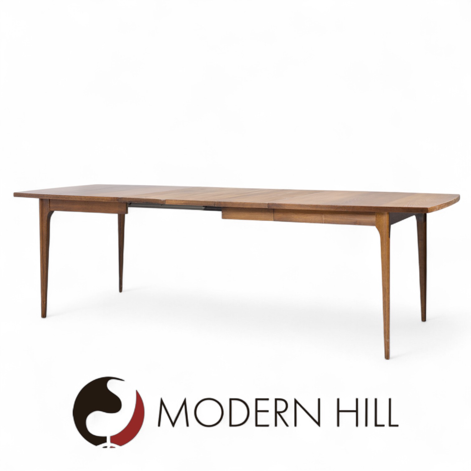 Broyhill Brasilia Mid Century Expanding Walnut Dining Table with 3 Leaves