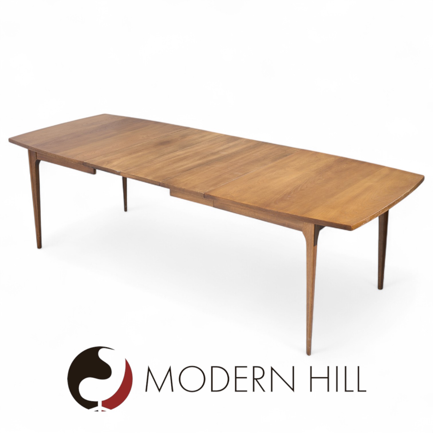 Broyhill Brasilia Mid Century Expanding Walnut Dining Table with 3 Leaves