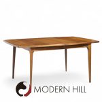 Broyhill Brasilia Mid Century Expanding Walnut Dining Table with 3 Leaves