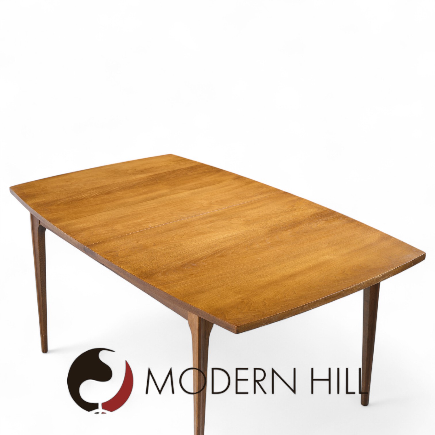 Broyhill Brasilia Mid Century Expanding Walnut Dining Table with 3 Leaves