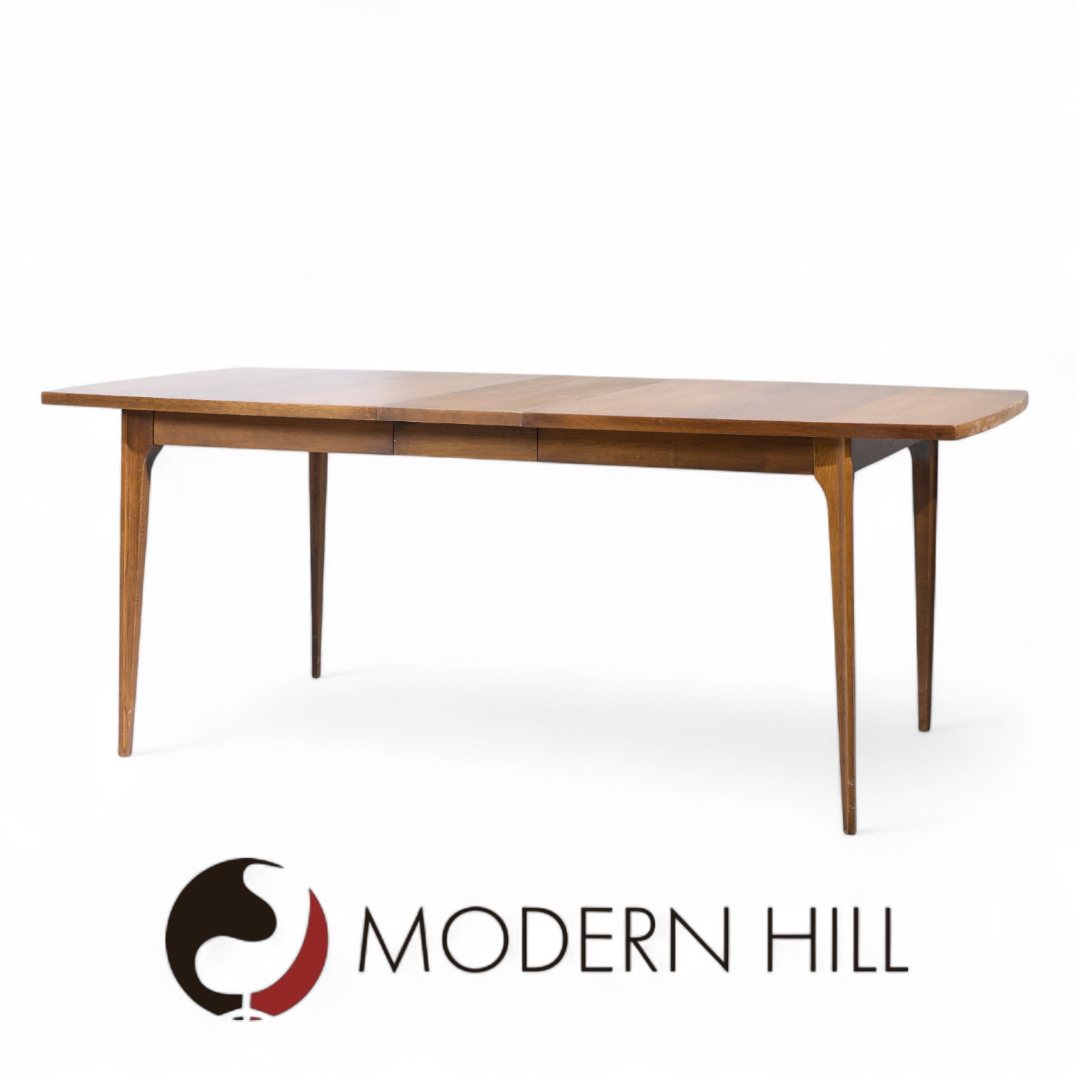 Broyhill Brasilia Mid Century Expanding Walnut Dining Table with 3 Leaves