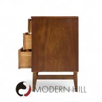 Broyhill Brasilia Mid Century Walnut and Brass 9-drawer Lowboy Dresser