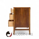 Broyhill Brasilia Mid Century Walnut and Brass Offset Credenza and Hutch | Mid Century Modern Furniture - Mid Century Furniture Chicago Broyhill Brasilia Mid Century Walnut and Brass Offset Credenza and Hutch