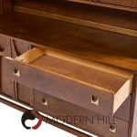 Broyhill Brasilia Mid Century Walnut and Brass Offset Credenza and Hutch | Mid Century Modern Furniture - Mid Century Furniture Chicago Broyhill Brasilia Mid Century Walnut and Brass Offset Credenza and Hutch