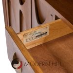 Broyhill Brasilia Mid Century Walnut and Brass Offset Credenza and Hutch | Mid Century Modern Furniture - Mid Century Furniture Chicago Broyhill Brasilia Mid Century Walnut and Brass Offset Credenza and Hutch