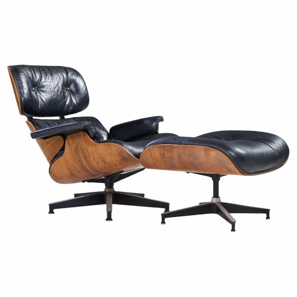 Charles and Ray Eames for Herman Miller Mid Century Rosewood Eames Chair and Ottoman