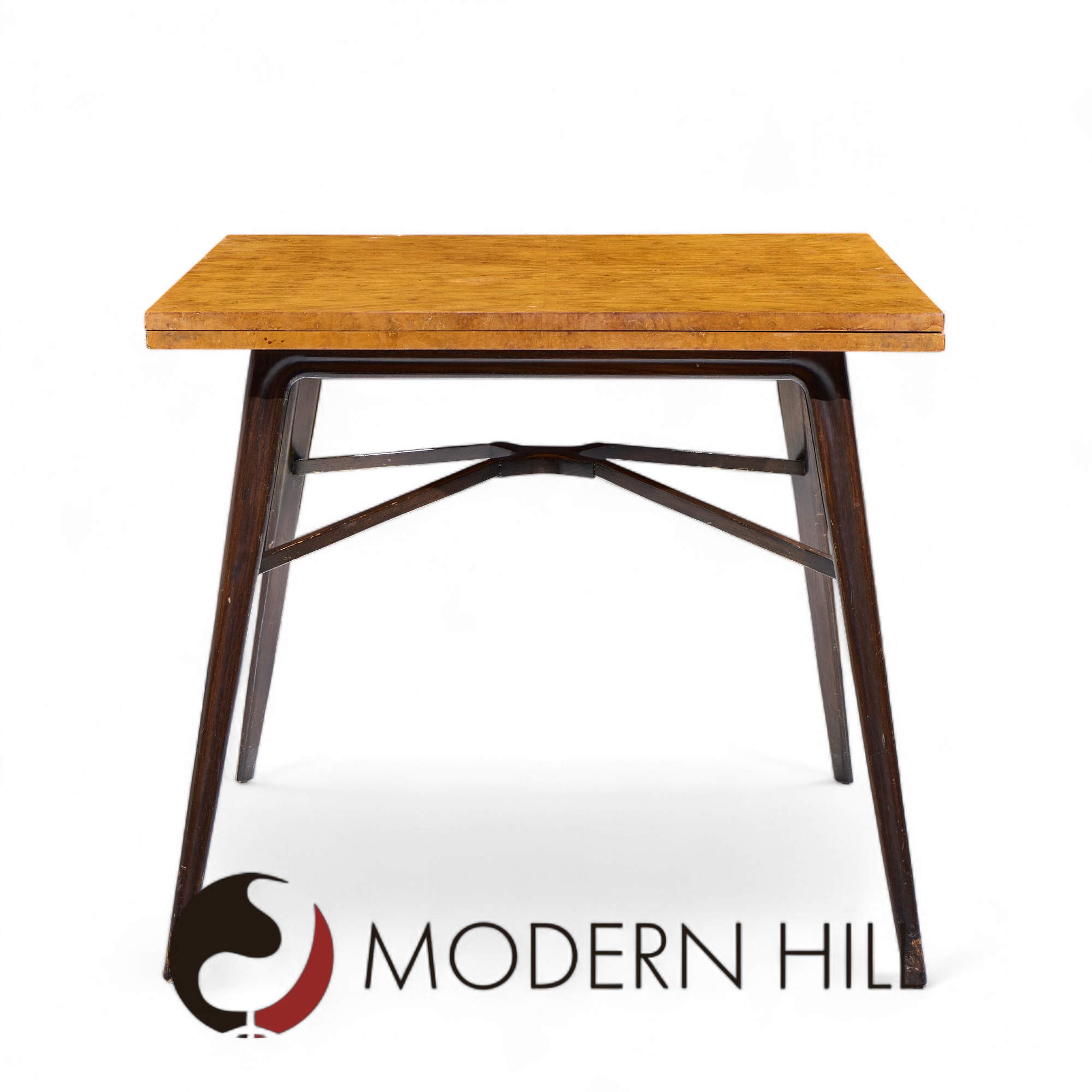 Edward Wormley for Dunbar Mid Century Mahogany and Burlwood Flip-top Table