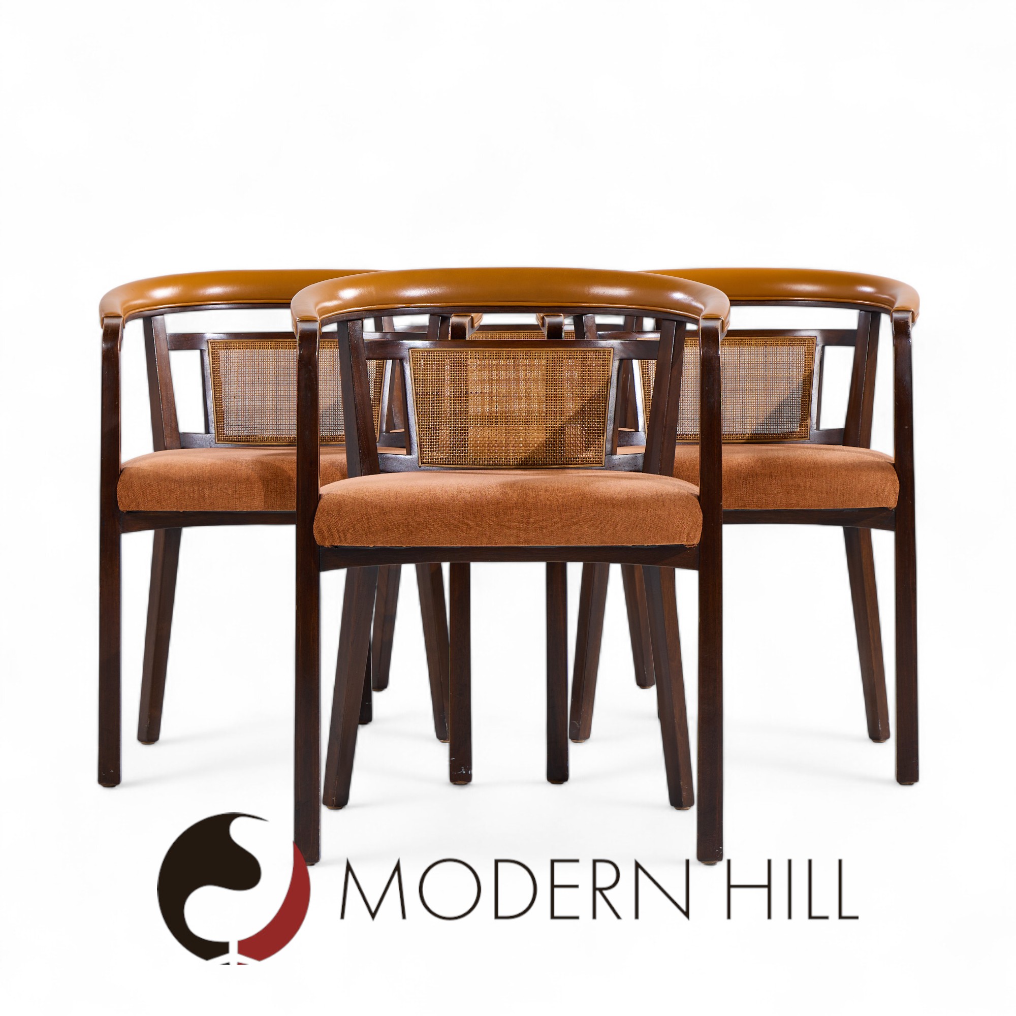 Edward Wormley for Dunbar Mahogany and Cane Dining Chairs - Set of 4