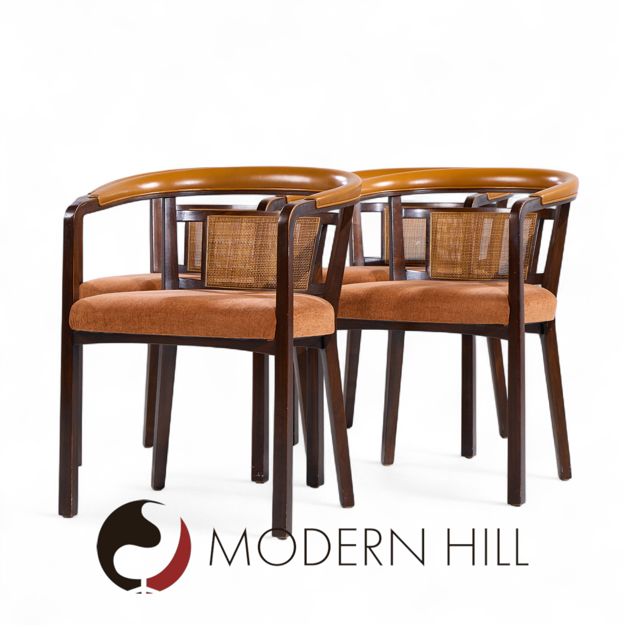 Edward Wormley for Dunbar Mahogany and Cane Dining Chairs - Set of 4