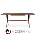 Edward Wormley for Dunbar Mid Century Brass, Walnut and Mahogany Console Table