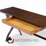 Edward Wormley for Dunbar Mid Century Brass, Walnut and Mahogany Console Table