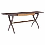 Edward Wormley for Dunbar Mid Century Brass, Walnut and Mahogany Console Table