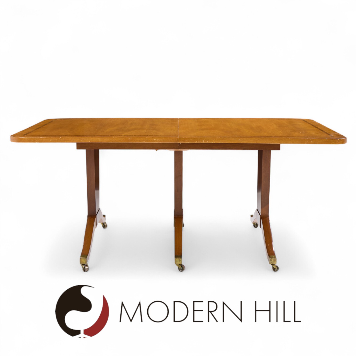 Edward Wormley for Dunbar Mid Century Mahogany Expanding Dining Table with 2 Leaves