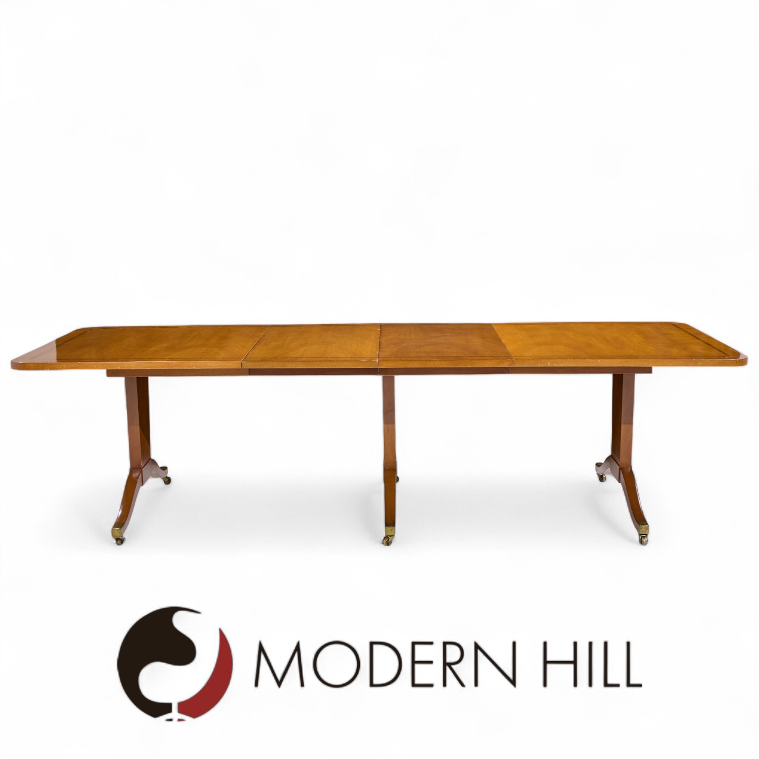 Edward Wormley for Dunbar Mid Century Mahogany Expanding Dining Table with 2 Leaves