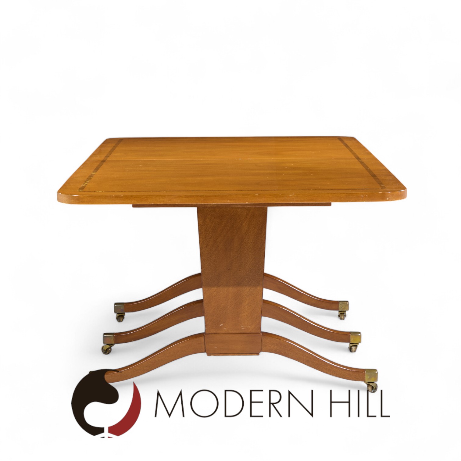 Edward Wormley for Dunbar Mid Century Mahogany Expanding Dining Table with 2 Leaves