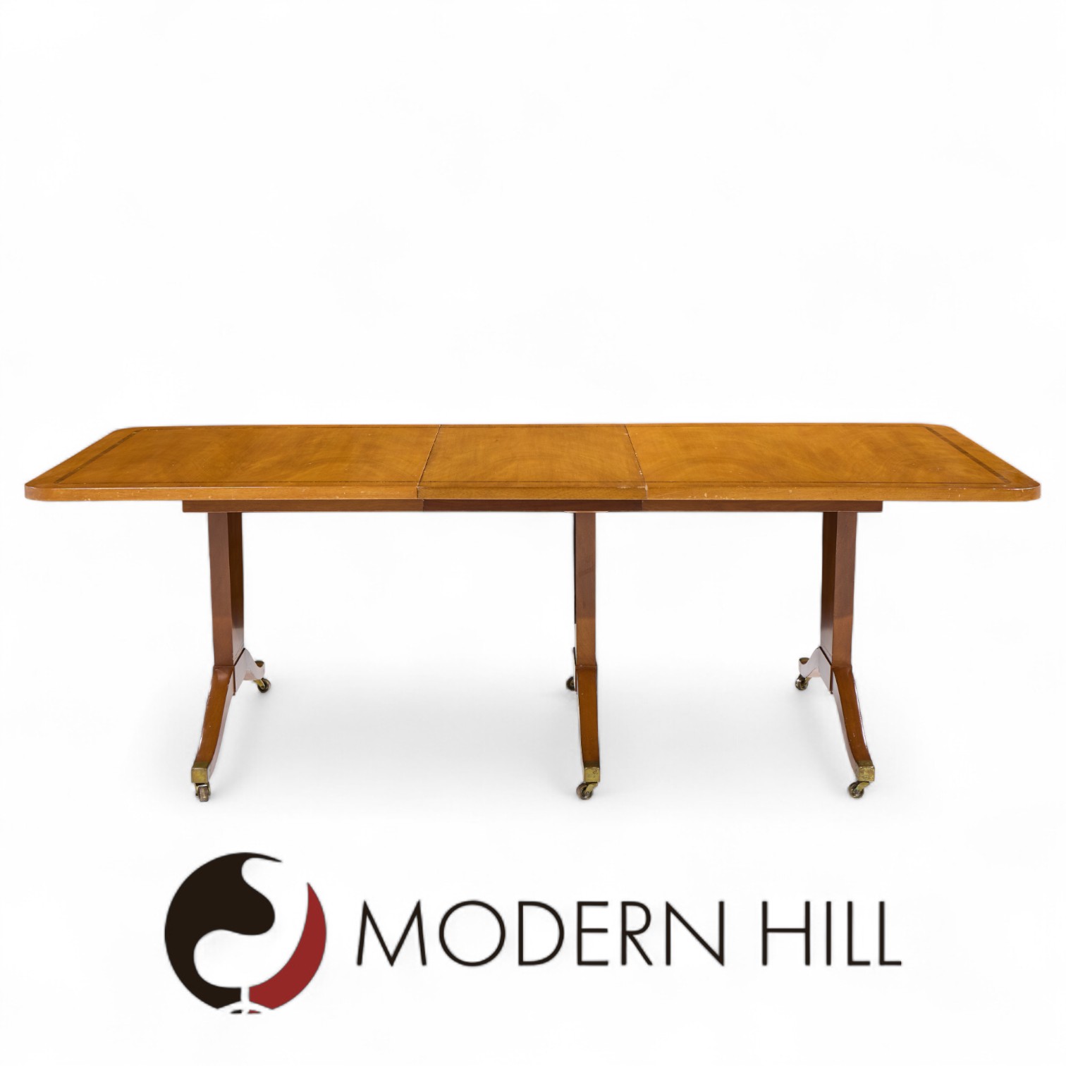 Edward Wormley for Dunbar Mid Century Mahogany Expanding Dining Table with 2 Leaves