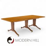 Edward Wormley for Dunbar Mid Century Mahogany Expanding Dining Table with 2 Leaves