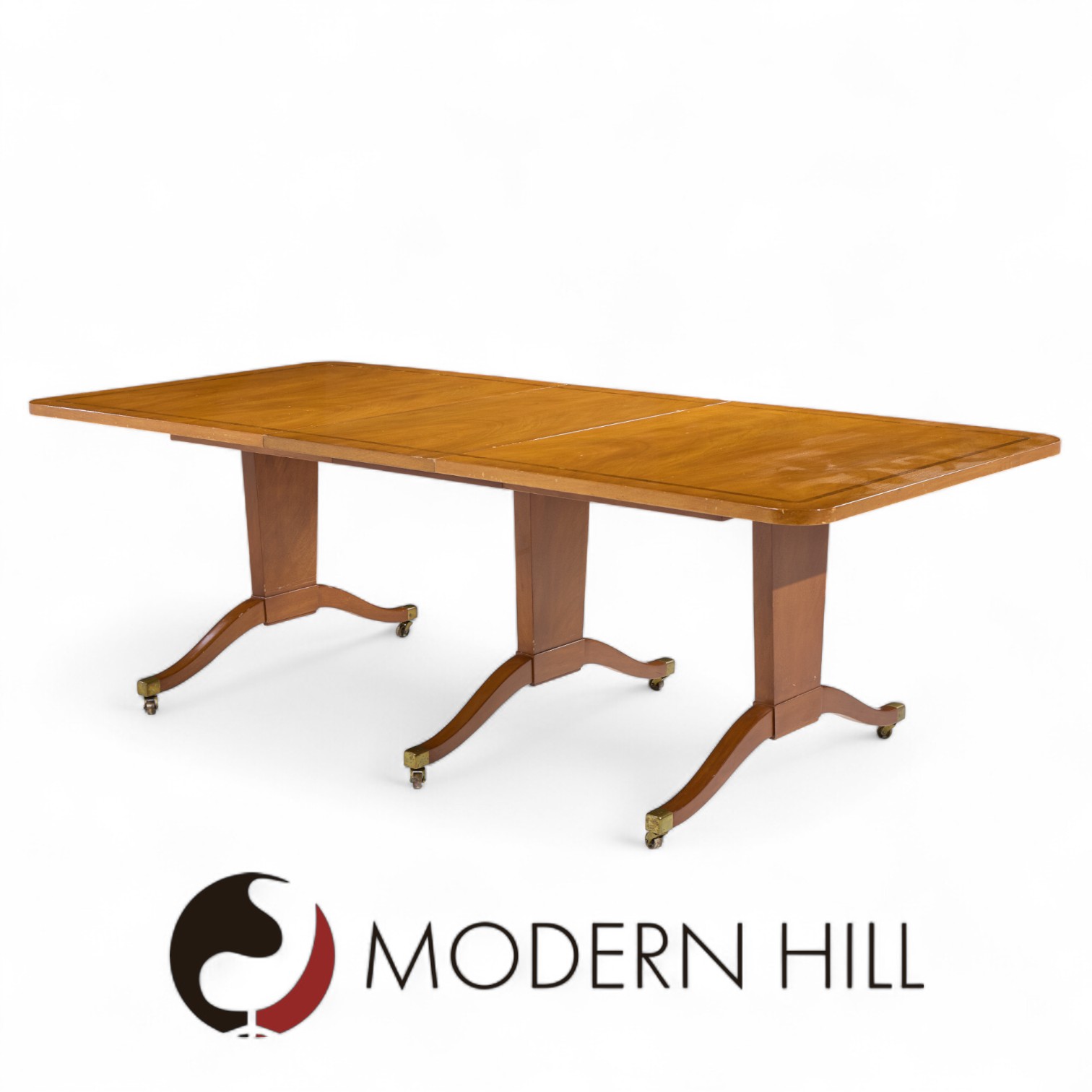 Edward Wormley for Dunbar Mid Century Mahogany Expanding Dining Table with 2 Leaves