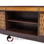 Edward Wormley for Dunbar Mid Century Basketweave Rosewood and Mahogany Credenza