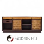 Edward Wormley for Dunbar Mid Century Basketweave Rosewood and Mahogany Credenza