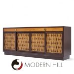 Edward Wormley for Dunbar Mid Century Basketweave Rosewood and Mahogany Credenza