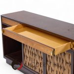 Edward Wormley for Dunbar Mid Century Basketweave Rosewood and Mahogany Credenza